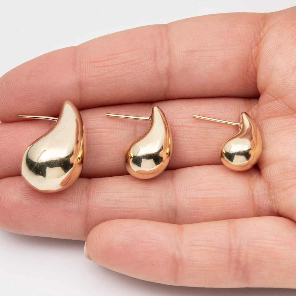 Chunky Teardrop Hoop Earrings - Ornaments Co - 18K Gold Plated