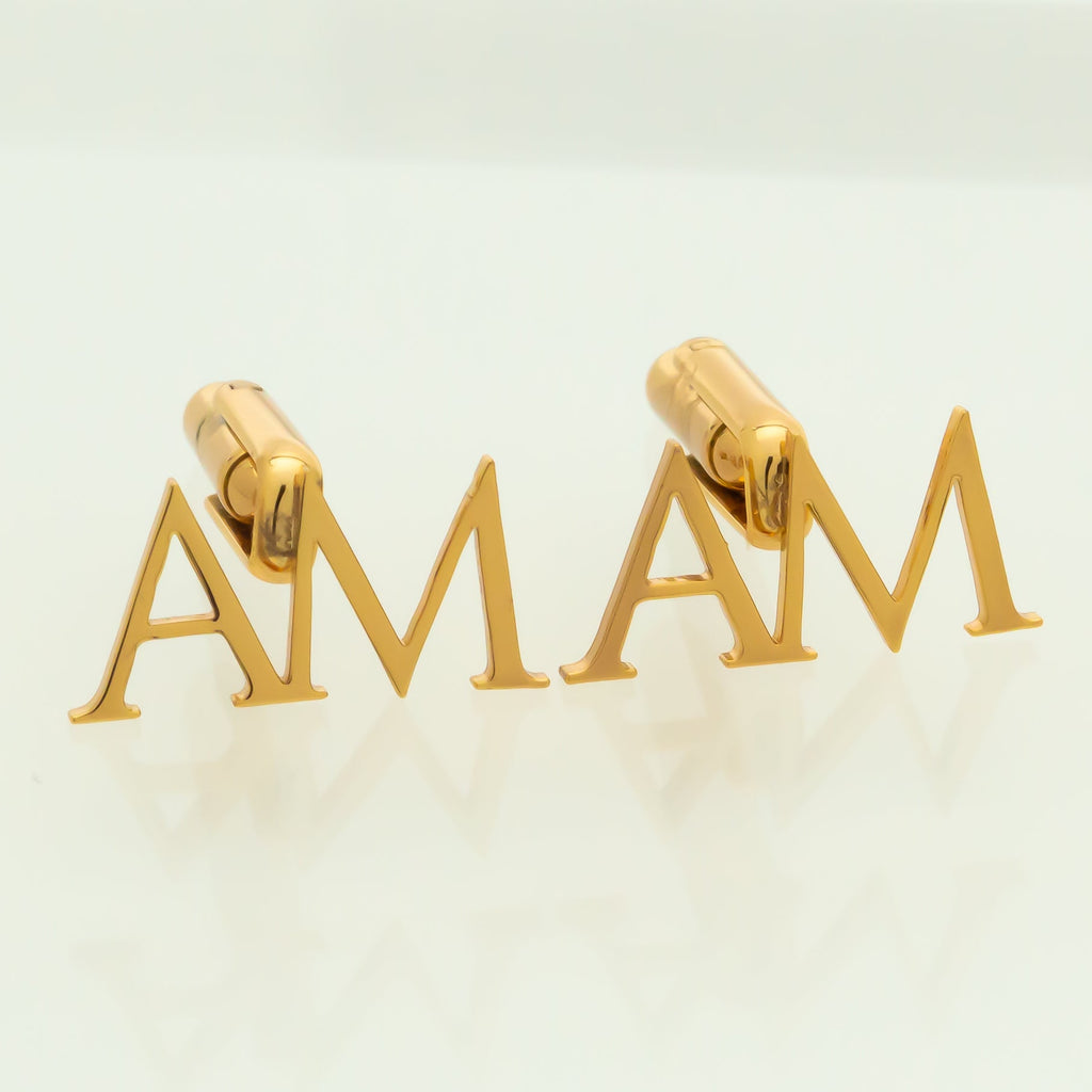 Emblem Initials Cufflinks - Ornaments Co - Surgical Stainless Silver