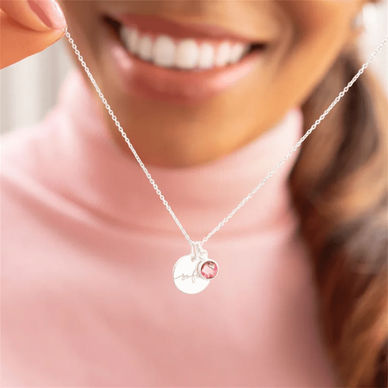 Emily Necklace With Birthstone - Ornaments Co - 18K Gold Plated