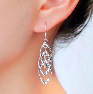 Ladies Silver Drop Wedding Earrings - Earrings - Ornaments Co - Ornaments Co - 