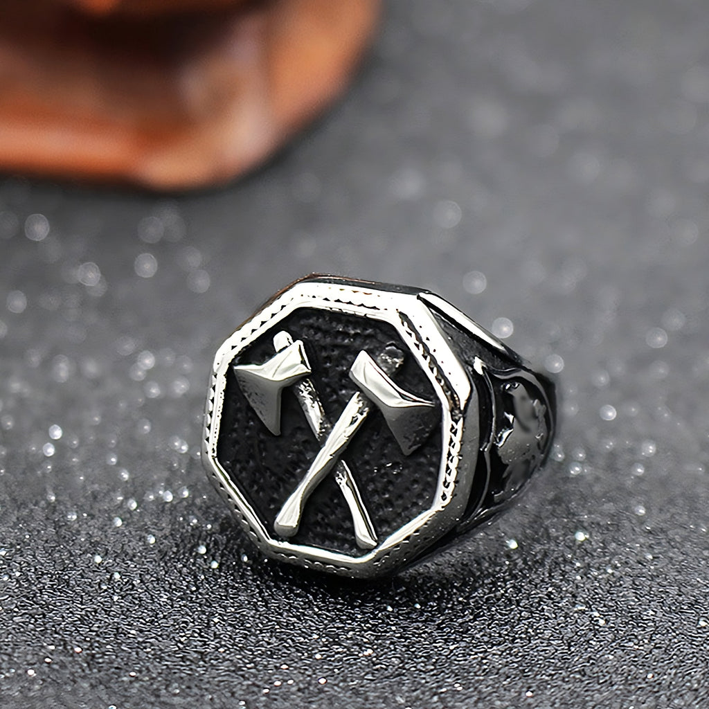 Men Ancient Vintage Double Axe Ring - Rings - Ornaments Co - Ornaments Co - 7 US - 