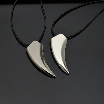 Men’s Stainless Steel Wolf Tooth Necklace - Necklaces - Ornaments Co - Ornaments Co - Silver - 