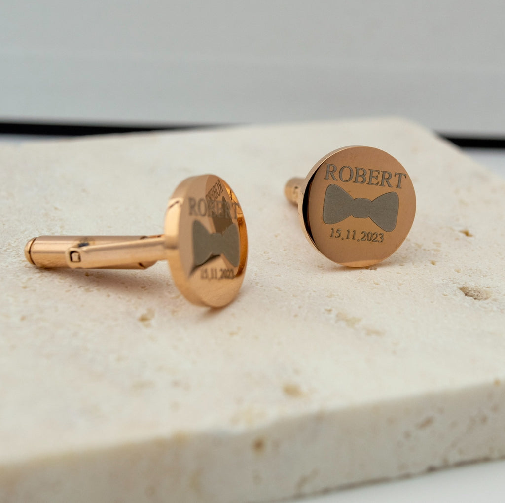 Urban Signature Engraved Cufflinks - Ornaments Co - 18K Gold Plated